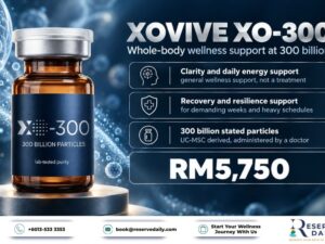 XOVIVE XO-300 exosome concentrate vial with 300 billion particles for whole body wellness support Malaysia