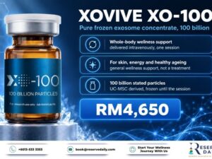 XOVIVE XO-100 pure frozen exosome concentrate vial with 100 billion particles for IV wellness support