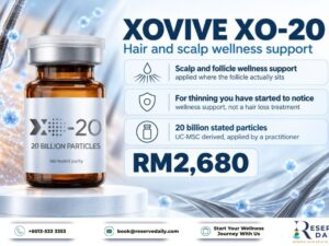 XOVIVE XO-20 exosome vial with 20 billion particles for hair and scalp wellness support in Malaysia
