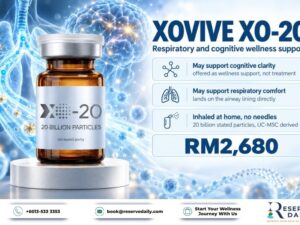 XOVIVE XO-20 exosome vial with 20 billion particles for respiratory and cognitive wellness support Malaysia