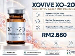 XOVIVE XO-20 exosome skin booster vial with 20 billion particles for skin recovery after procedures