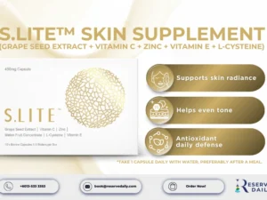 S.LITE skin supplement box and blister pack