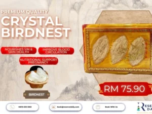 Crystal Bird's Nest supplement box with 3 premium pieces from ReserveDaily Malaysia