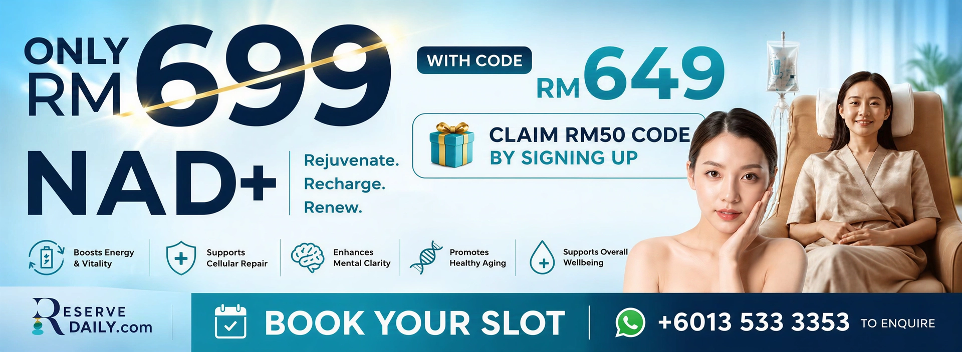 NAD+ drip for cellular energy and recovery support Malaysia