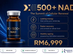 XOVIVE XO-NAD exosome concentrate vial, 500 billion particles with NAD+, Malaysia