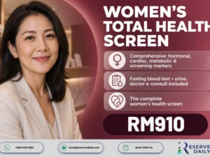 Comprehensive women health screening in Malaysia. 28 markers across hormones, heart, organs and nutrition. Comprehensive women health screening in Malaysia. 28 markers across hormones, heart, organs and nutrition.