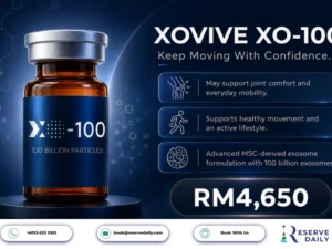 XOVIVE XO-100 100B exosome concentrate for knee and joint comfort and mobility, Malaysia