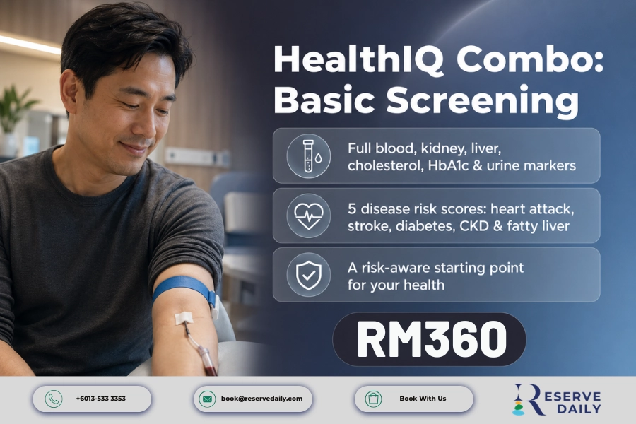 HealthIQ Combo Basic Screening disease risk screening ReserveDaily Malaysia