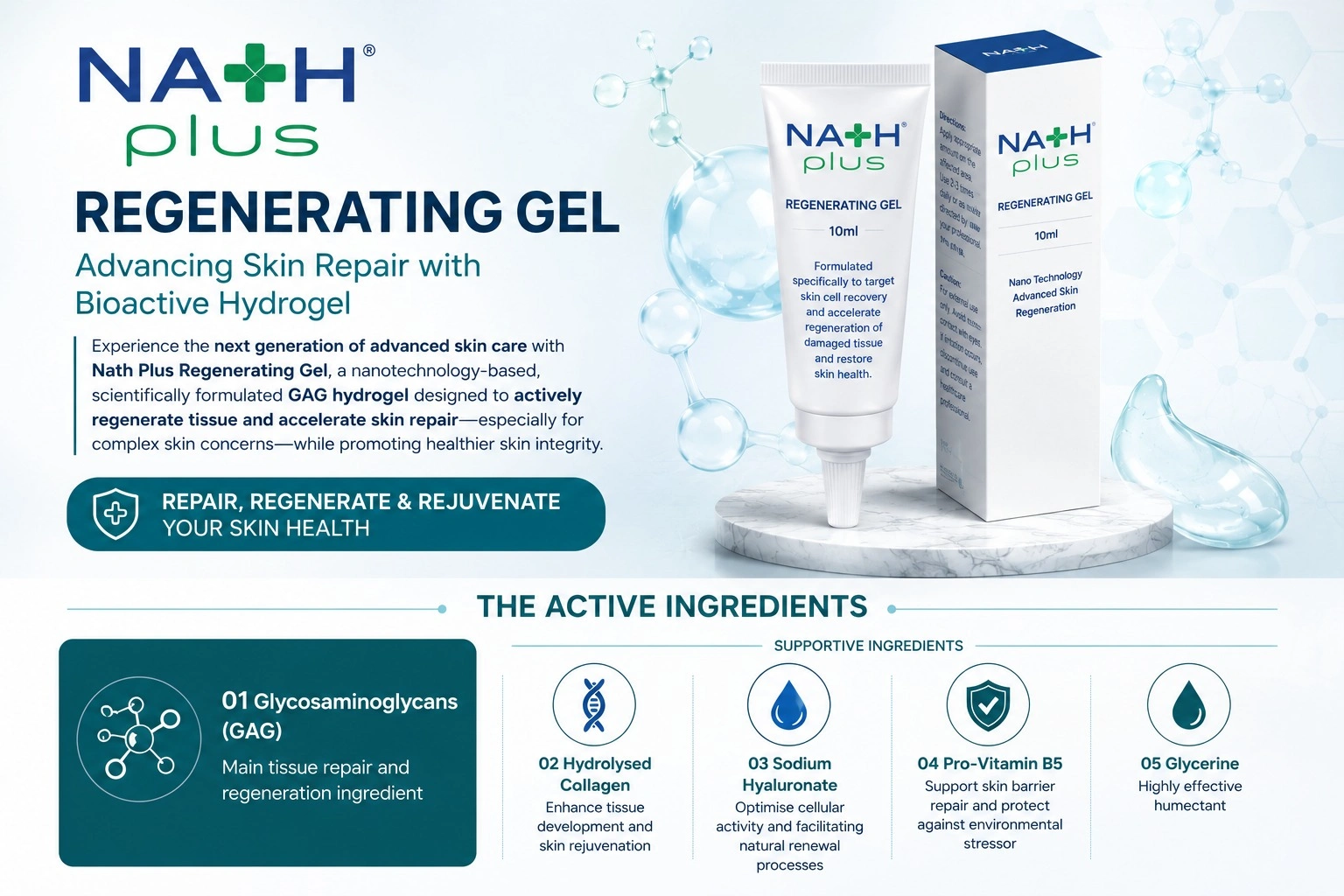 Nath Plus Regenerating Gel 10ml bioactive hydrogel wound dressing Malaysia Nath Plus Regenerating Gel 10ml bioactive hydrogel wound dressing Malaysia
