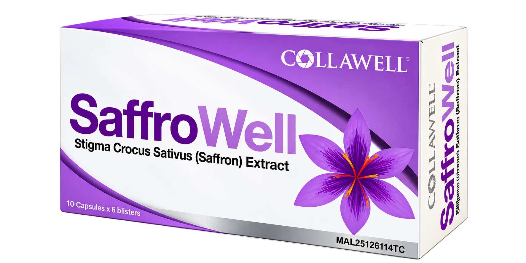 Collawell SaffroWell saffron extract 15mg capsules, 60 capsule box